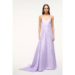 Staud Leonardo Maxi Dress Lilac Spaghetti Strap Open Back Formal Gown Size 6